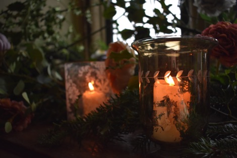 Windowsill candles, Haddon Hall